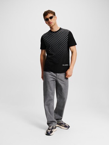 Karl Lagerfeld - Camisa 'MONOGRAM DEGRADE' em preto