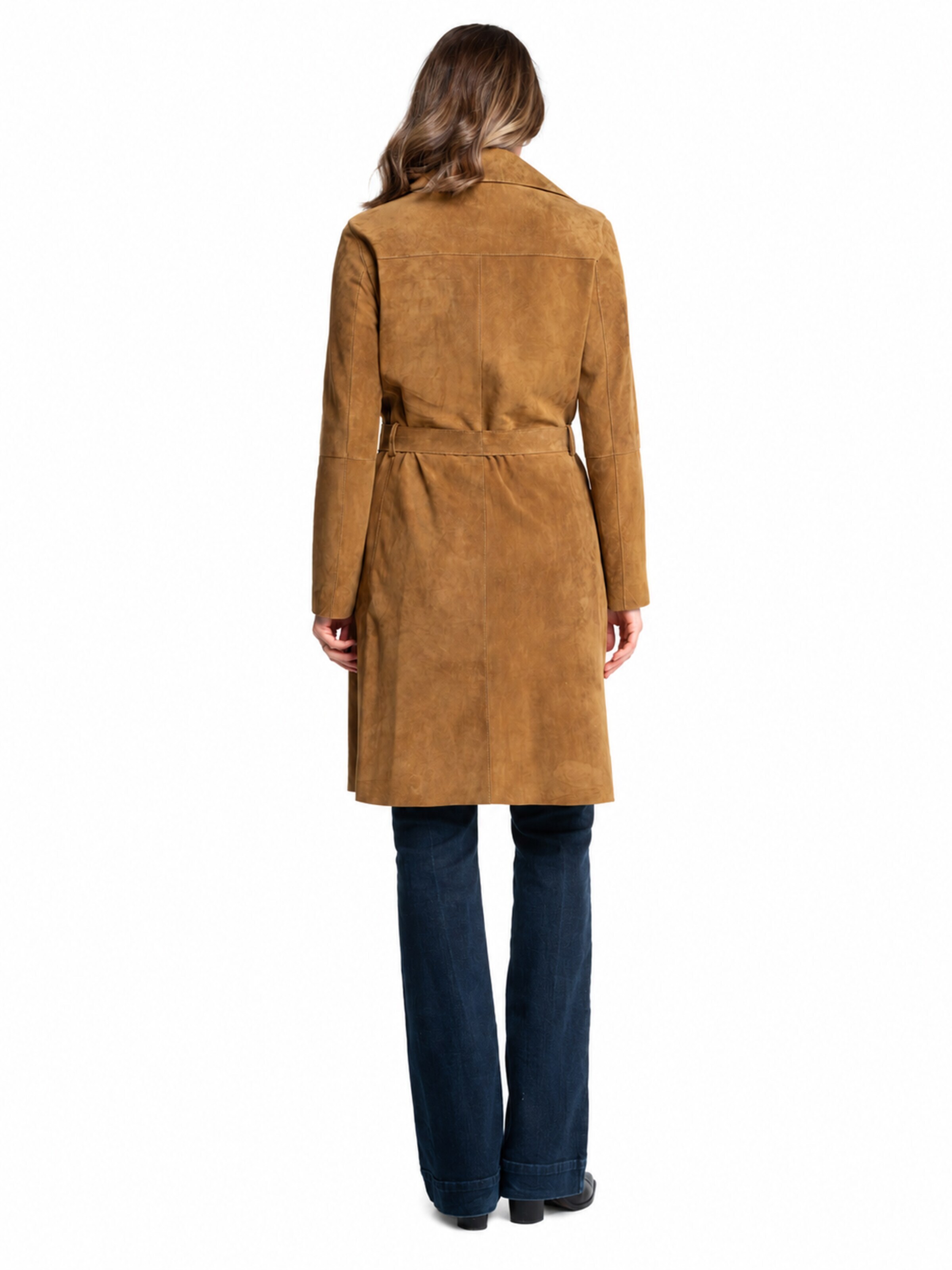 Mouflon Between-Seasons Coat 'Isabel' in Beige: front