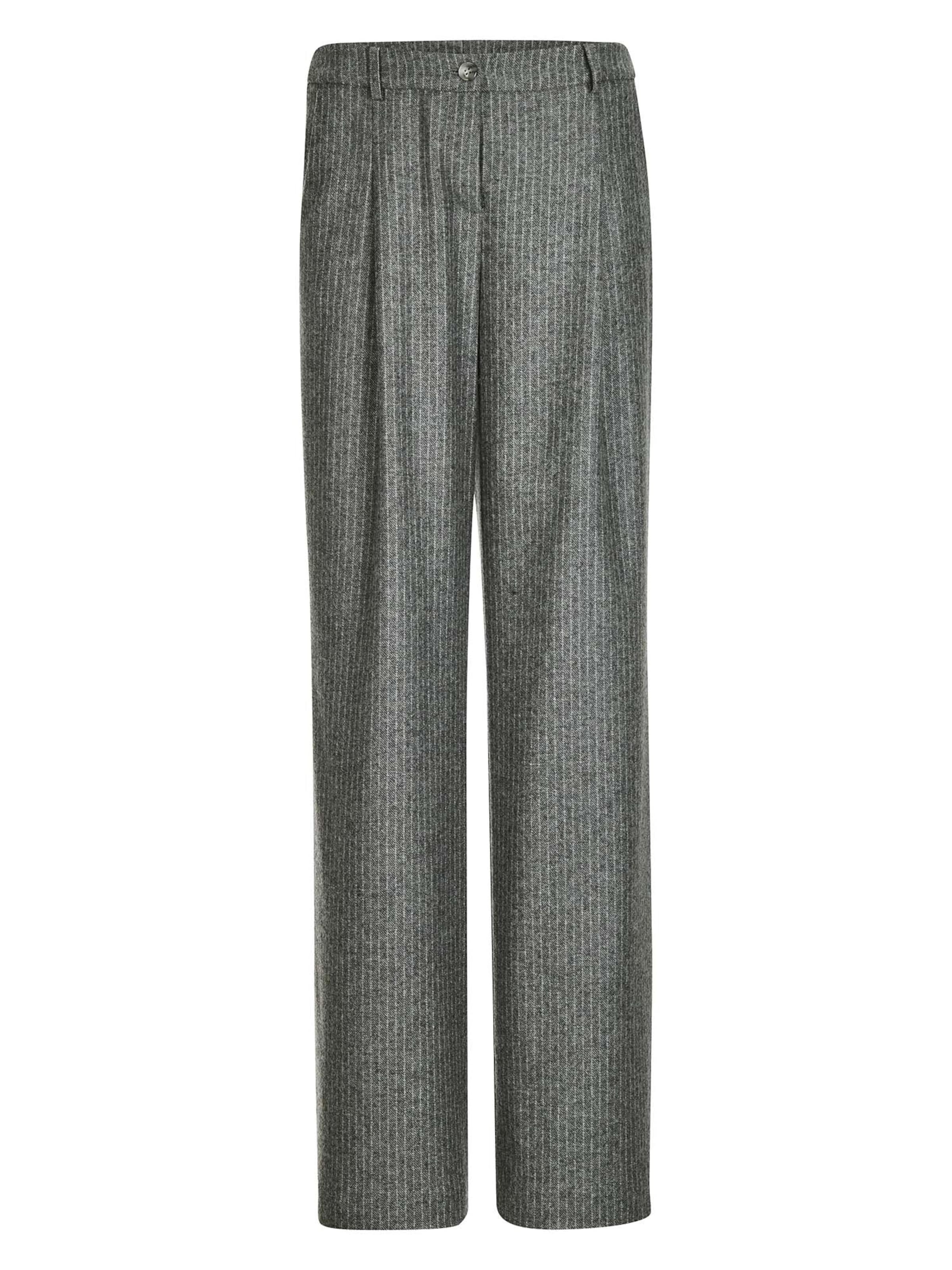 MADELEINE Loosefit Bandplooibroek in Grijs: voorkant