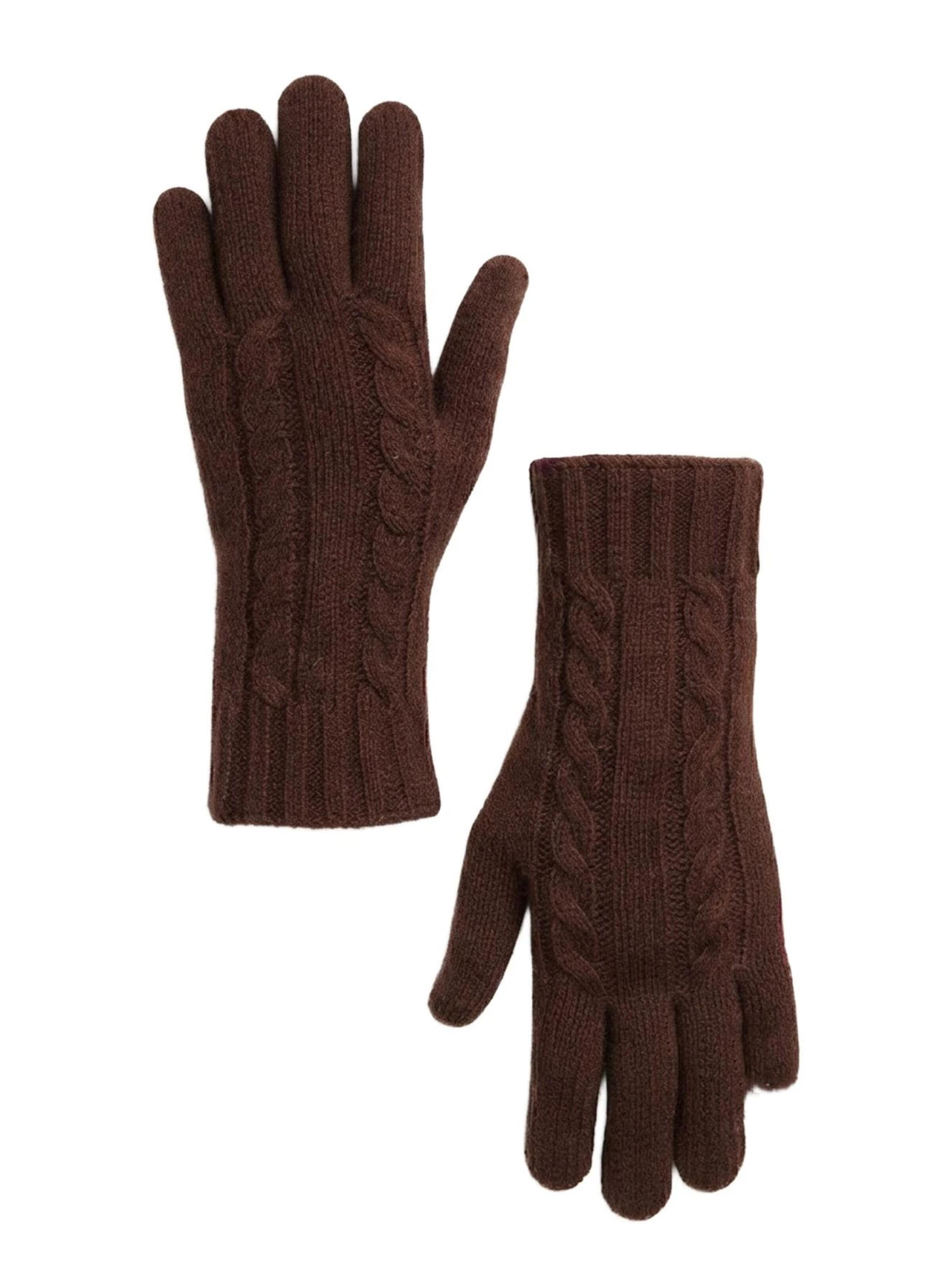 Il Lanificio - Guantes con dedos en marrón