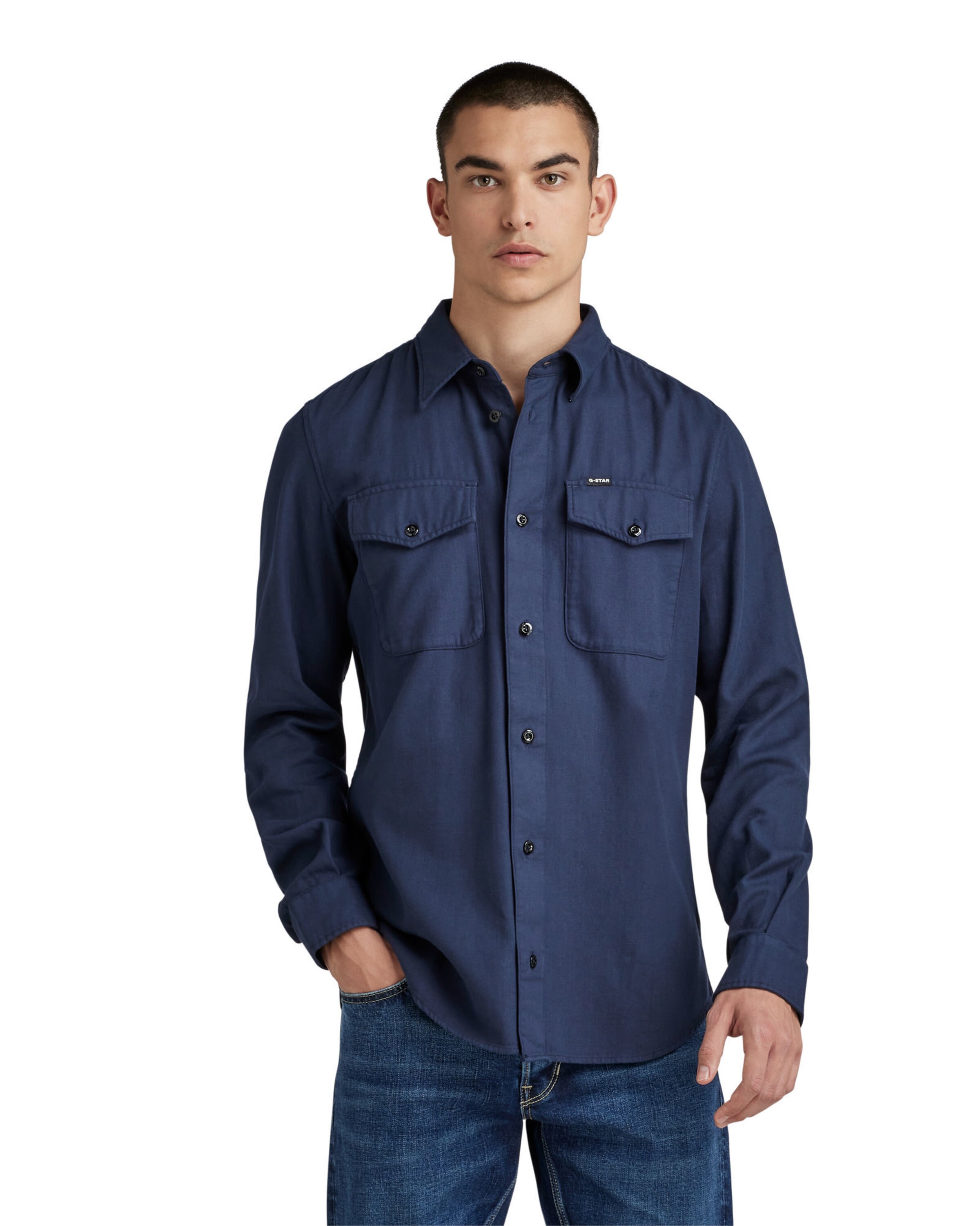 G-STAR Slim fit Overhemd in Blauw: voorkant