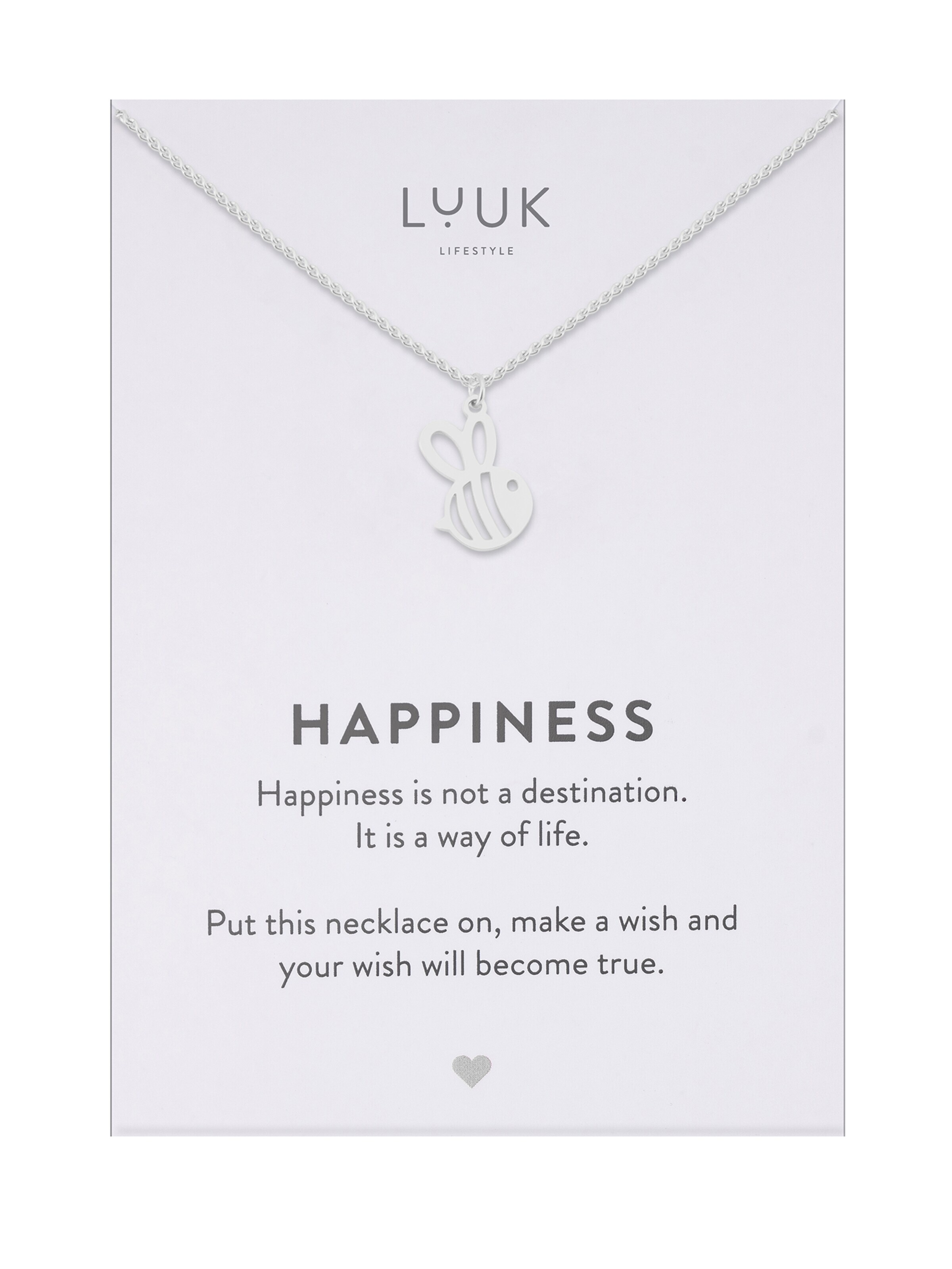 LUUK LIFESTYLE Necklace 'LUUK LIFESTYLE Halskette "Honigbiene"' in Silver: front