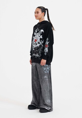 Ed HardySweater majica 'Death Or Glory Love' - crna boja