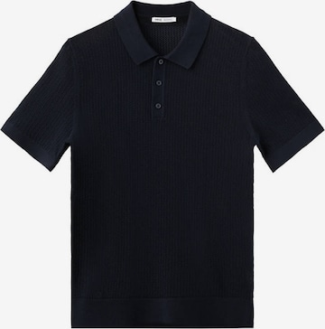 MANGO MAN Shirt 'Pointele' in Blau: Vorderseite