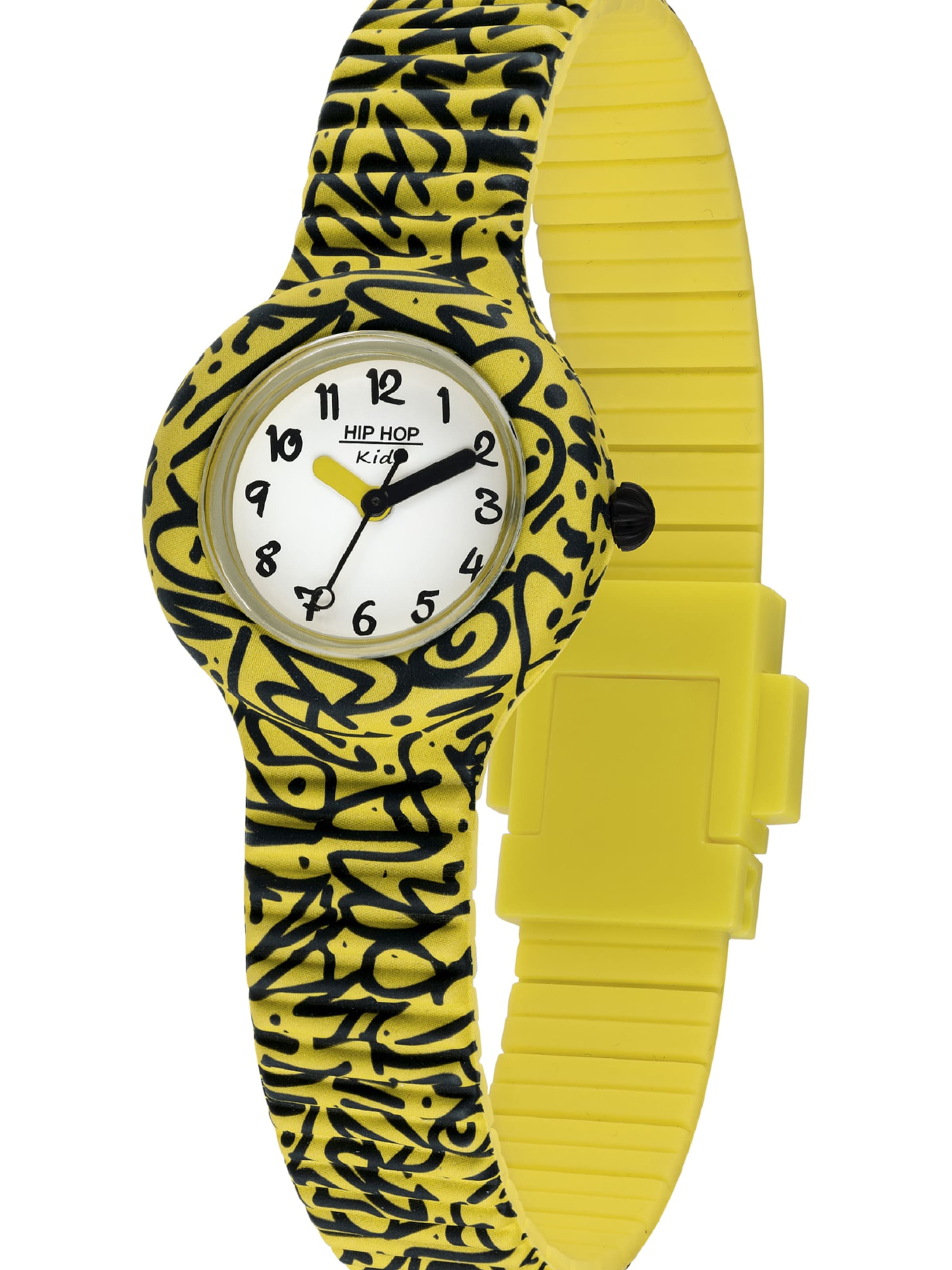Hip Hop Horloge in Geel: voorkant