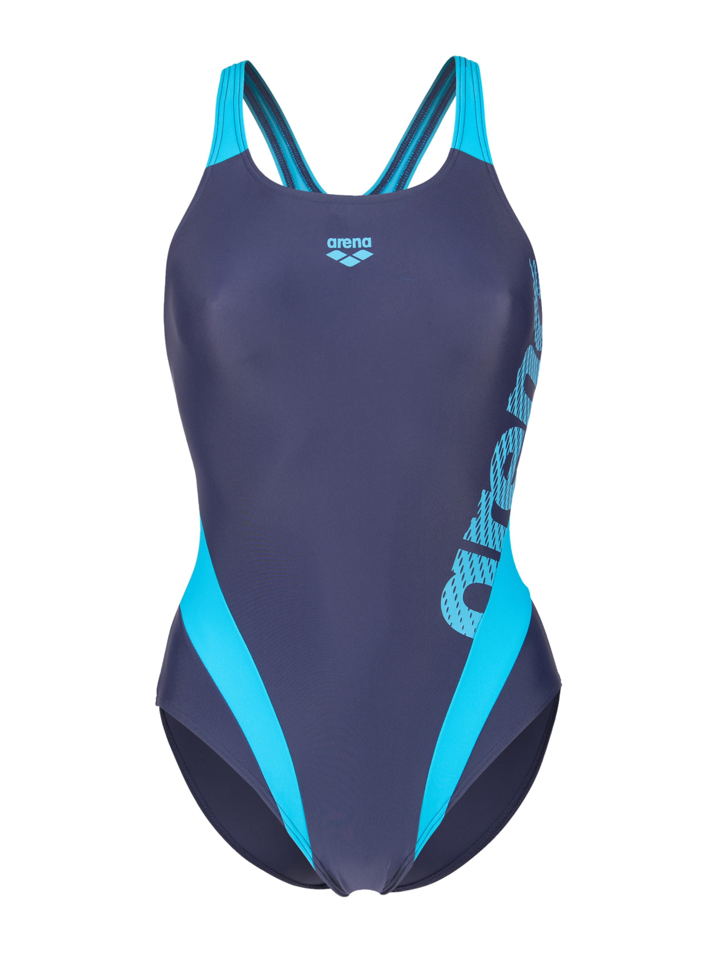 ARENA Õlapaelteta topp Ujumistrikoo 'Stripeflow', värv sinine: eest vaates