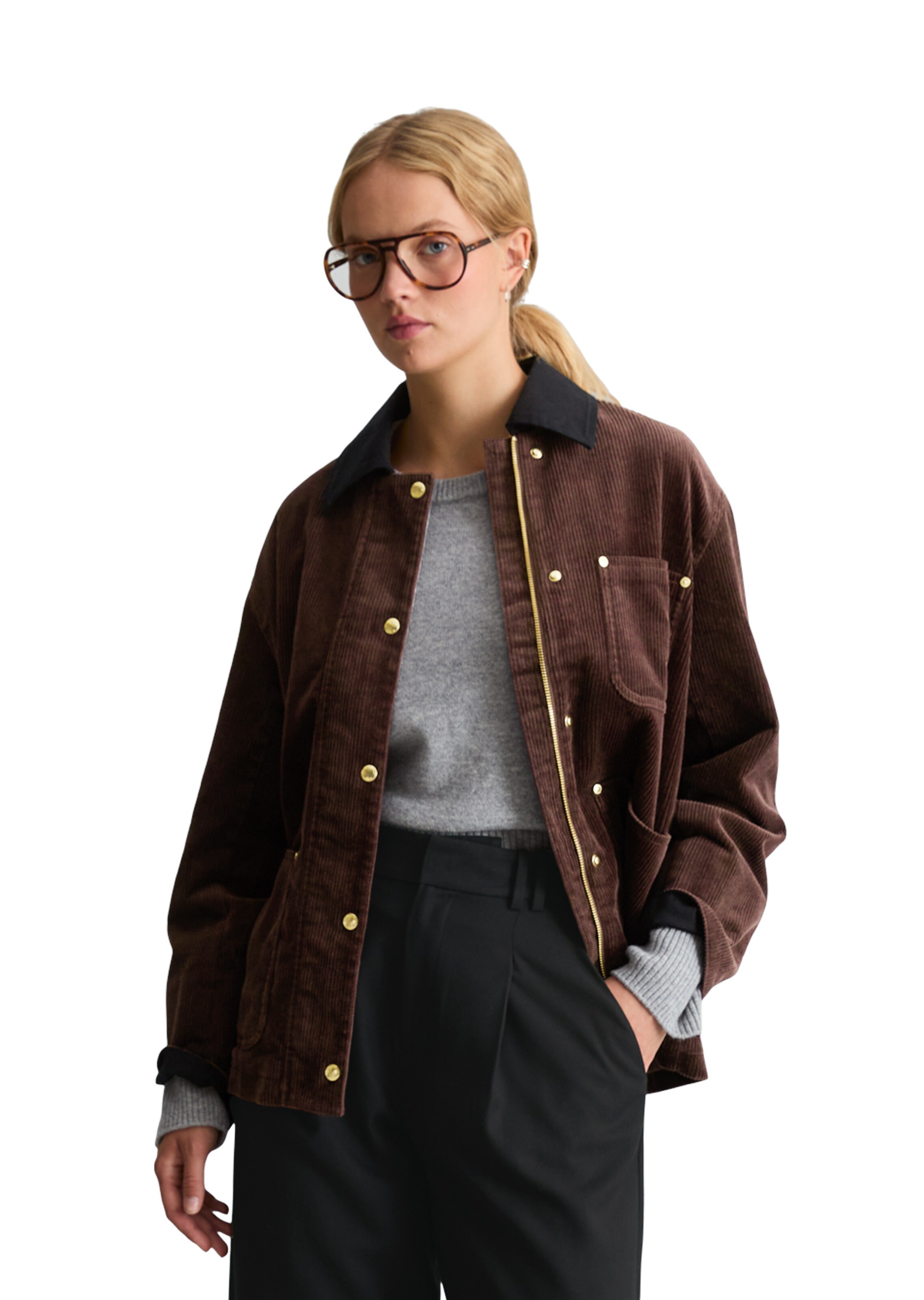 Marc O'Polo DENIM Tussenjas in Bruin: voorkant