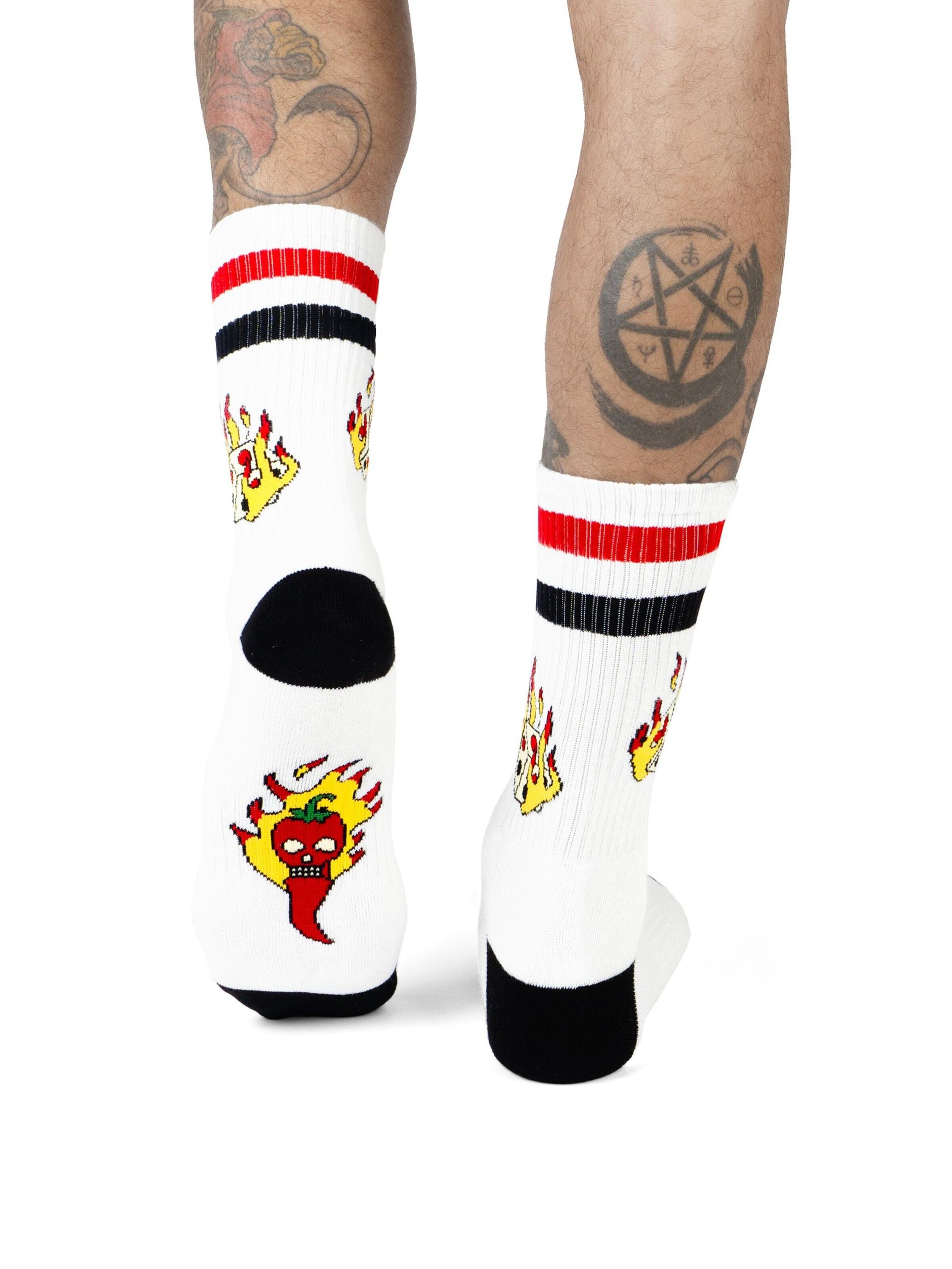 American Socks Socks 'Roll the dice - Mid High' in White