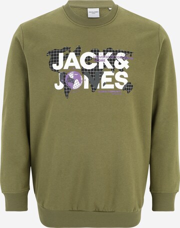 Jack & Jones Plus Tréning póló 'DUST' - zöld: elől