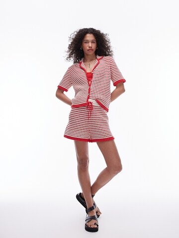 TOPSHOP Regularen Hlače | rdeča barva