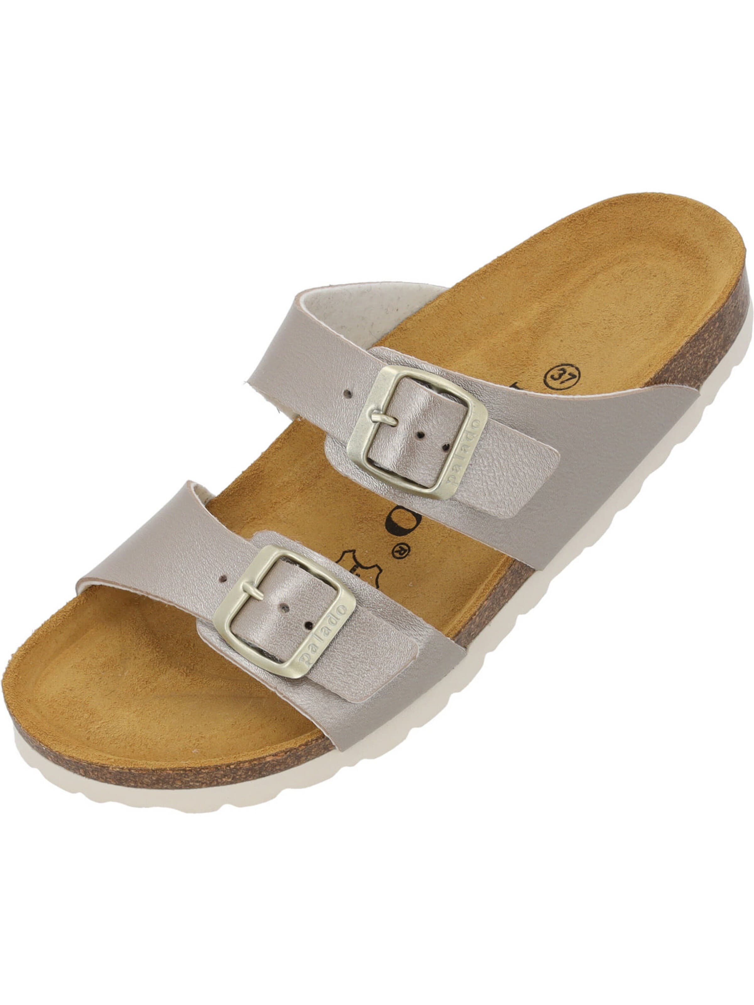 Palado Pantolette 'Palado Samos Metallic' in Grau: Vorderseite