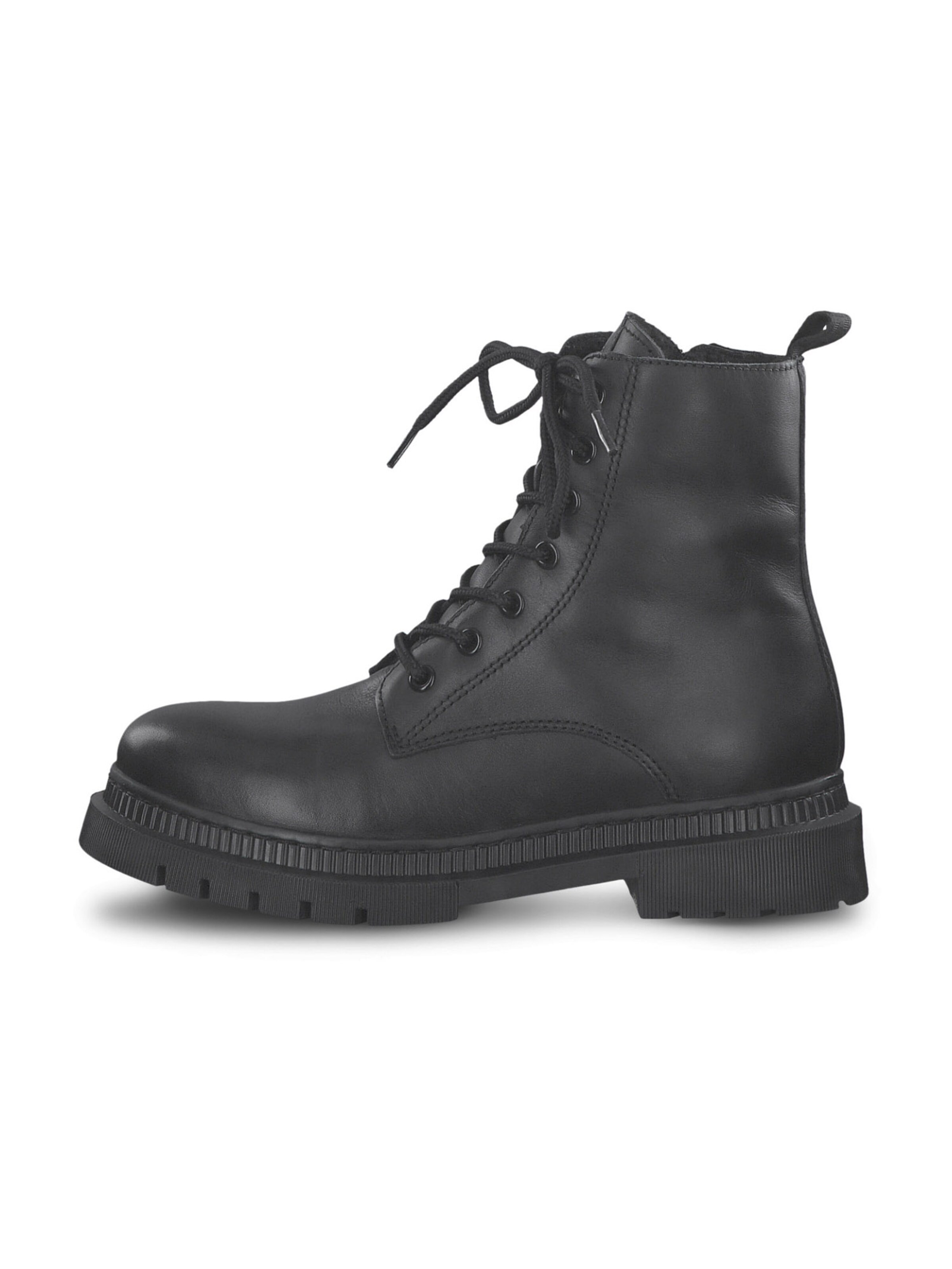 Tamaris Lace-Up Ankle Boots in Black