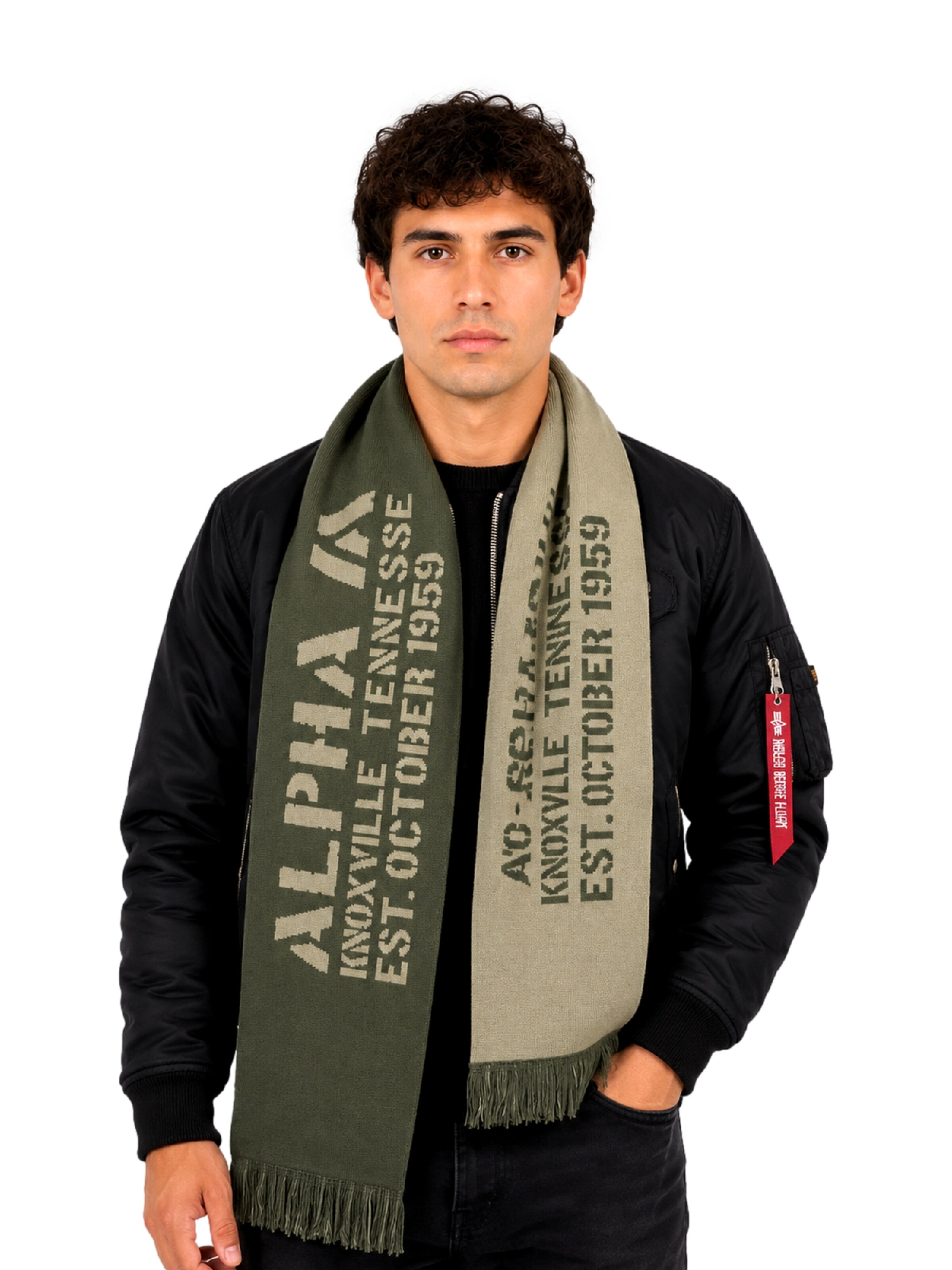 Écharpe ALPHA INDUSTRIES en vert : devant