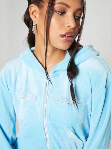 VIERVIER Zip-Up Hoodie 'Adriana' in Blue