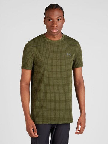 UNDER ARMOUR Funkční tričko 'Grid' – zelená: přední strana