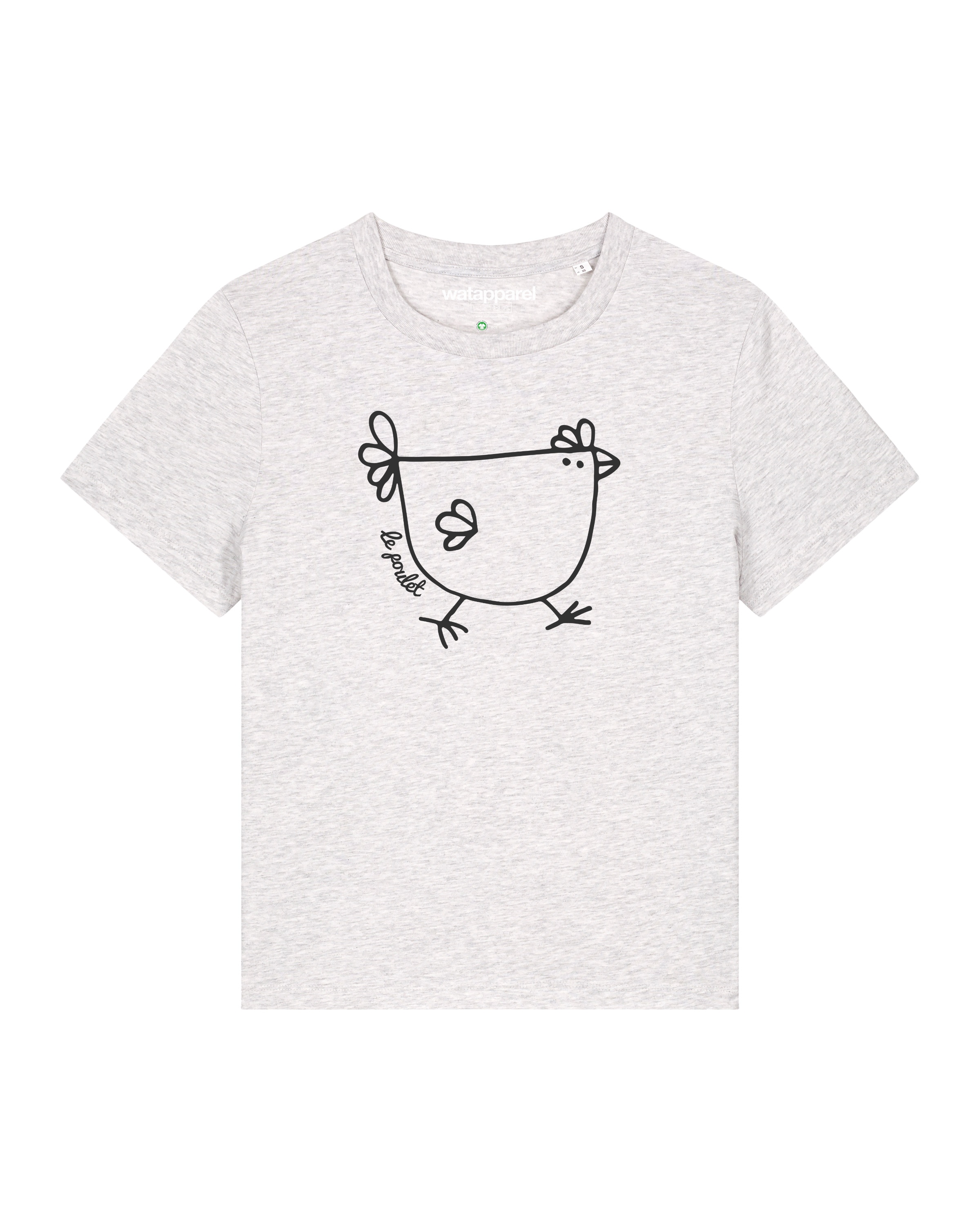 Maglietta ' Le poulet - das Huhn ' di Watapparel in bianco: frontale