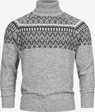 INDICODE JEANS Pullover 'Thomus' in Grau: Vorderseite