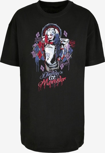 F4NT4STIC T-shirt oversize 'Harley Quinn Daddy's Lil Monster' en bleu foncé / grenadine / noir / blanc, Vue avec produit
