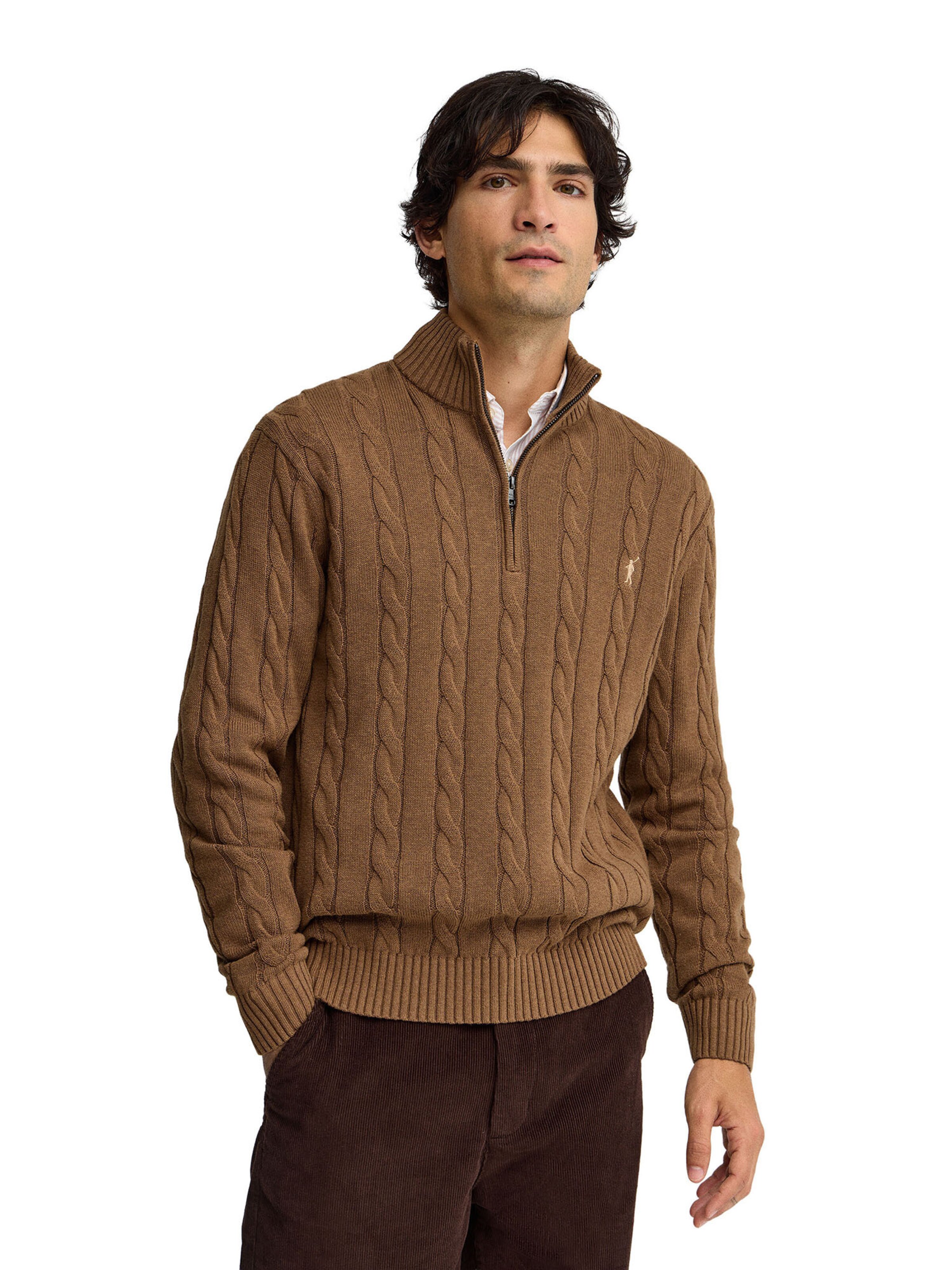 Polo Club Pullover 'RIGBY' in Braun: Vorderseite