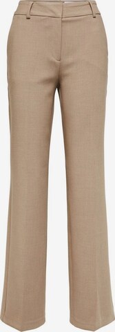 SELECTED FEMME Flared Trousers with creases 'RITA' in Beige: front