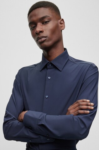 BOSS Black Regular fit Button Up Shirt 'P-Hank' in Blue