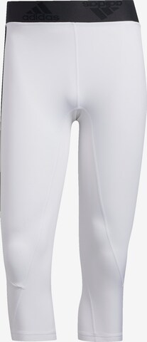 ADIDAS SPORTSWEAR Skinny Workout Pants 'Alphaskin' in White: front