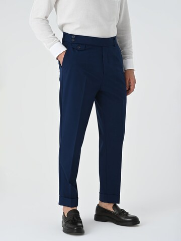 Antioch Tapered Pleat-front trousers in Blue