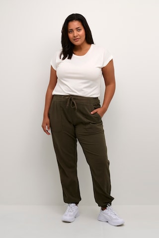 KAFFE CURVE Loose fit Pants 'Nana' in Green