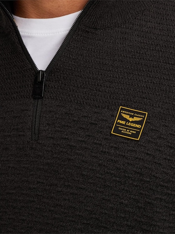 PME Legend Trui 'Pullover with half zipper' in Zwart