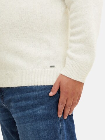 TOM TAILOR Men + Sweater in White