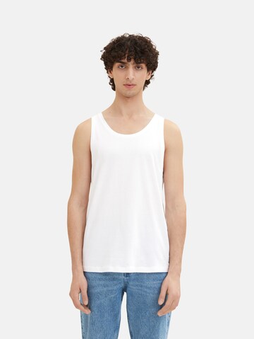 T-Shirt TOM TAILOR DENIM en blanc : devant