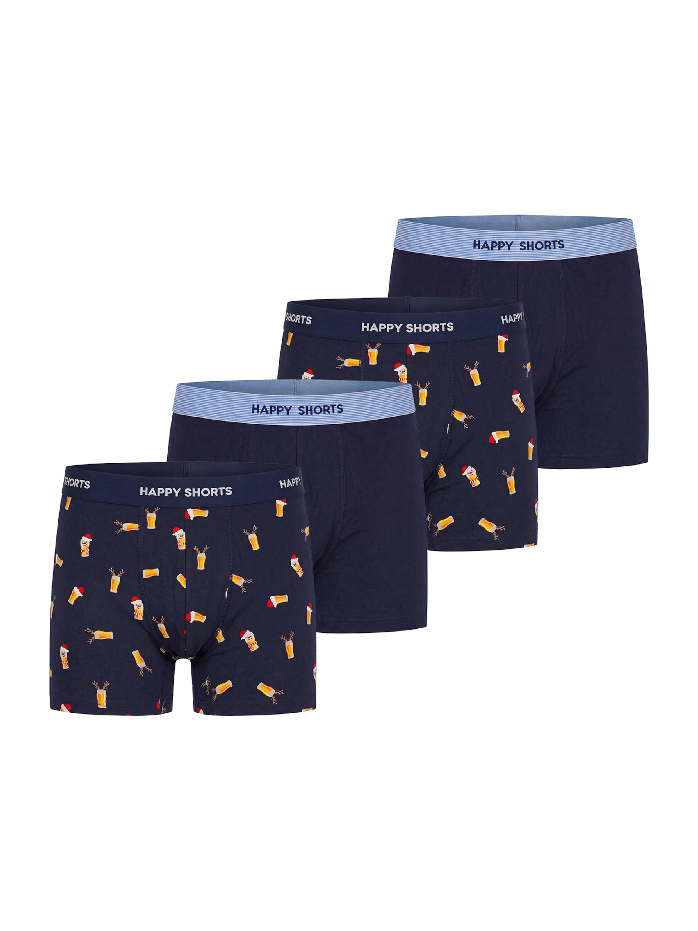 Boxers ' Jersey X-Mas ' Happy Shorts en bleu : devant