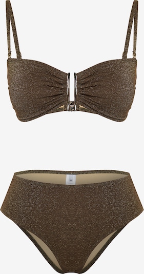 Costum de baie două piese pe XS Trendyol pe maro, Vizualizare produs
