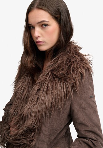 Superdry & Co Between-Seasons Coat 'Afghan' in Brown