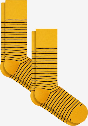 Albero Natur Socks 'Bio-Baumwoll-Socken mit längerem Bündchen - 2er Pack' in Yellow: front