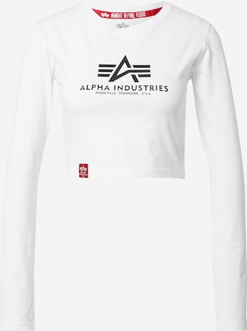 ALPHA INDUSTRIES Тениска в бяло: отпред