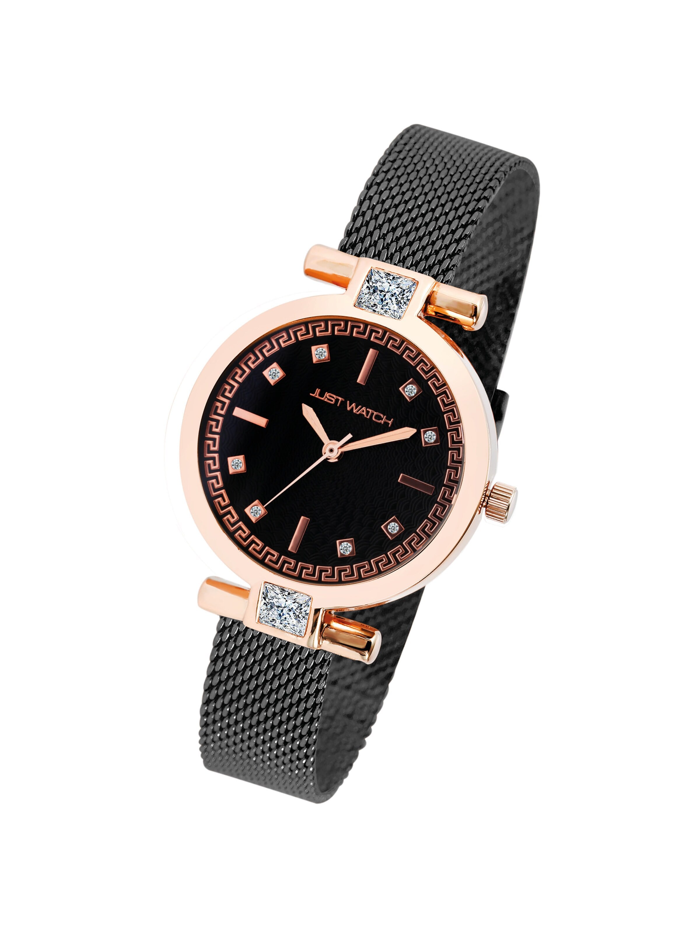 Just Watch Analog Watch 'Shiny Estelle, 3 ATM' in Black: front