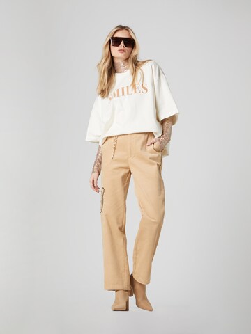 Smiles Bootcut Broek 'Lias' in Beige