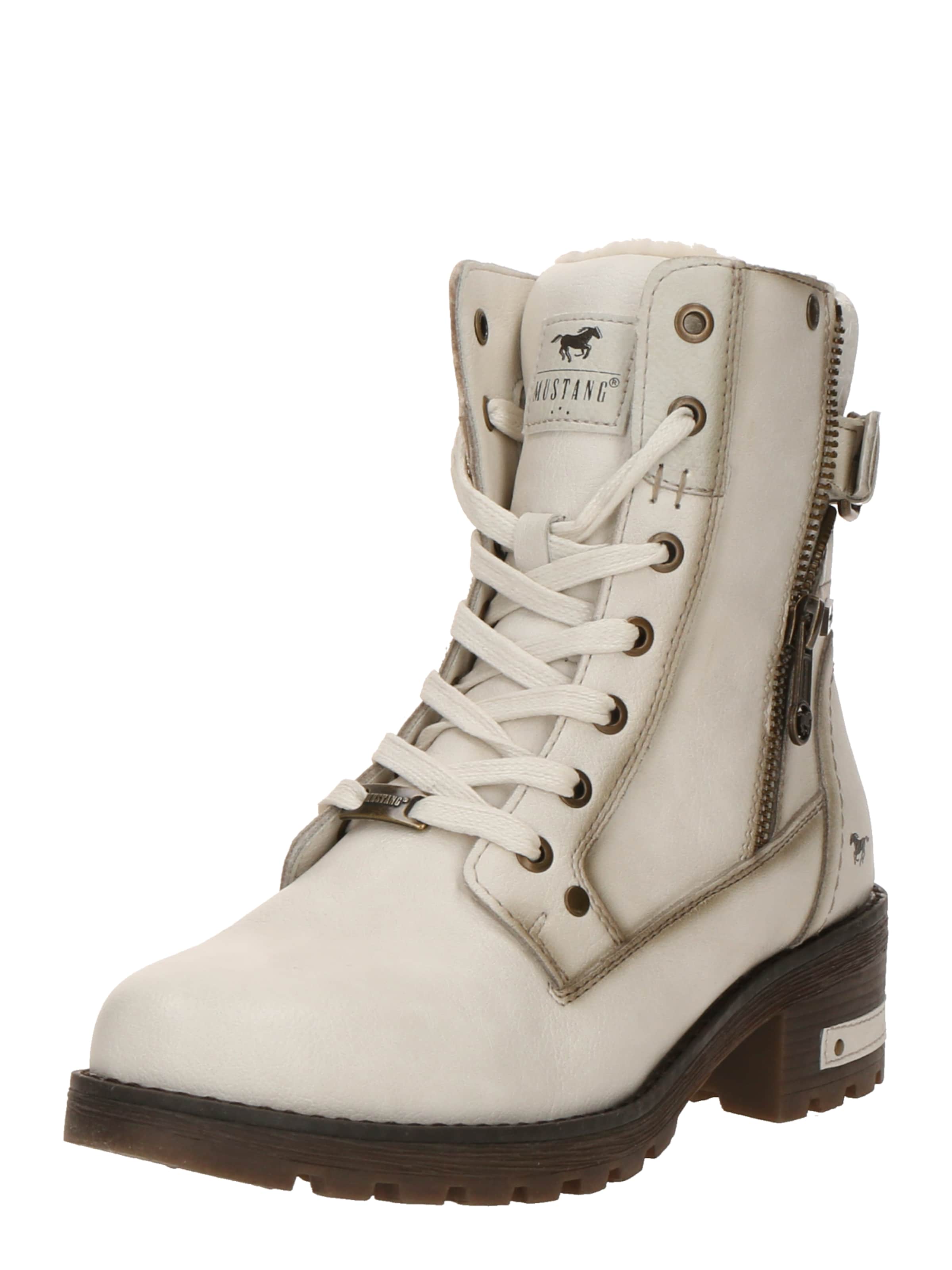 MUSTANG Schnürstiefelette in Weiß: Vorderseite