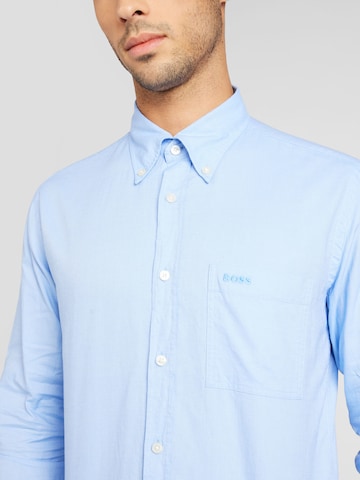 BOSS Black Regular fit Button Up Shirt 'ROAN' in Blue
