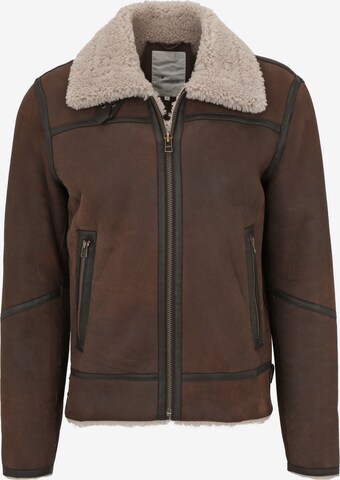 Goosecraft Between-Season Jacket 'Lammy' in Brown: front