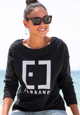 Sweat-shirt Elbsand en noir : devant