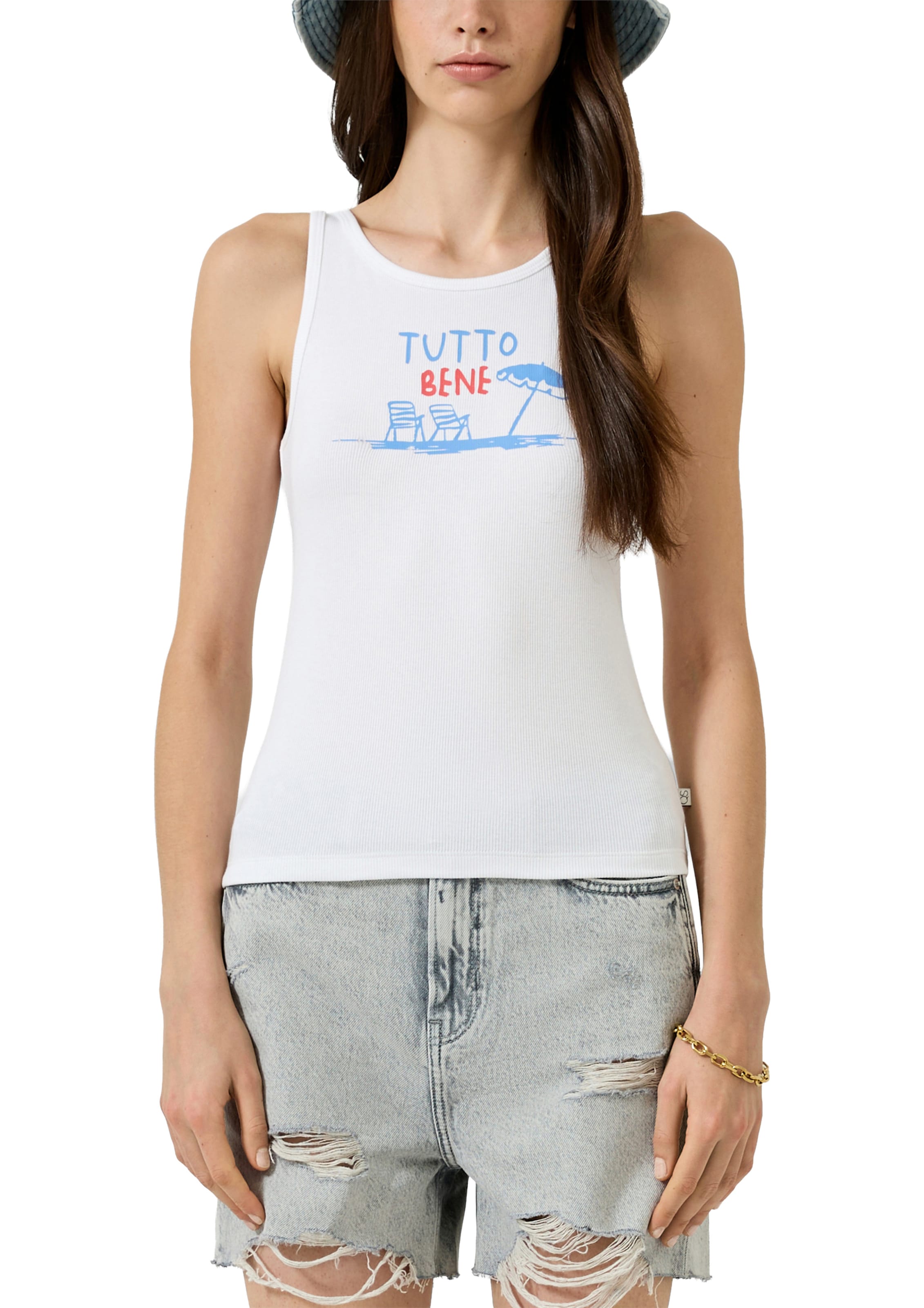 T-shirt QS en blanc