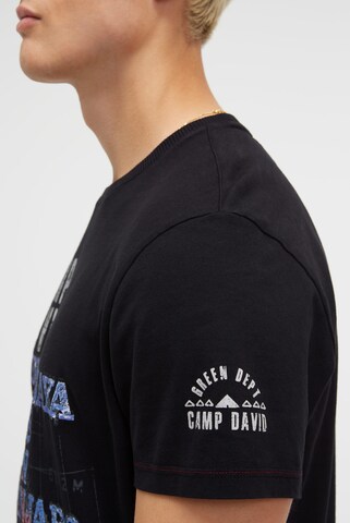 CAMP DAVID T-Shirt mit Wording Print in Schwarz