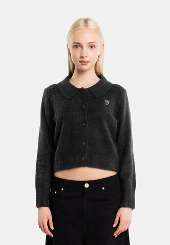 Another Cotton Lab Strickjacke in Schwarz: Vorderseite