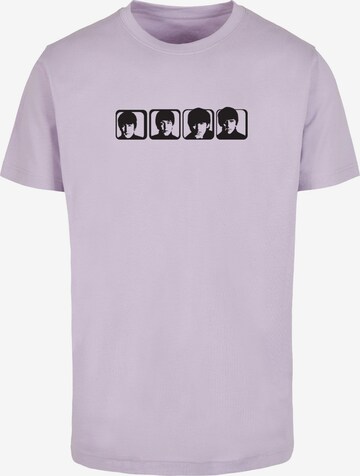 Maglietta 'Beatles - Four Heads' di Merchcode in lilla: frontale