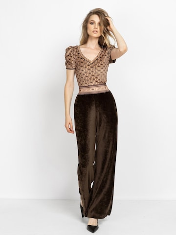 JIORO Wide leg Trousers in Brown