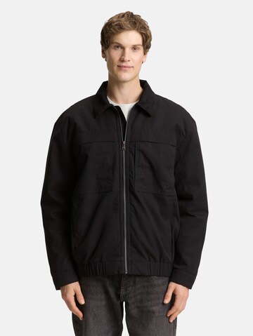 TOM TAILOR DENIM Between-season jacket in Black: front