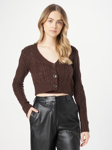 Tally Weijl Knit cardigan in Brown: front