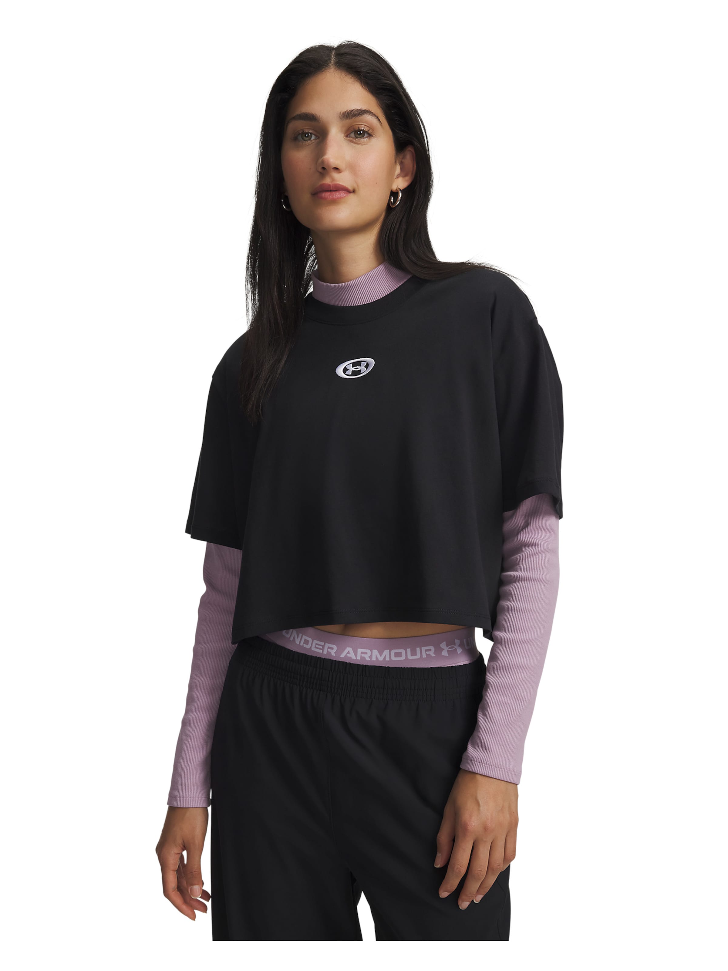 UNDER ARMOUR Funktionsshirt 'Center' in Schwarz: Vorderseite